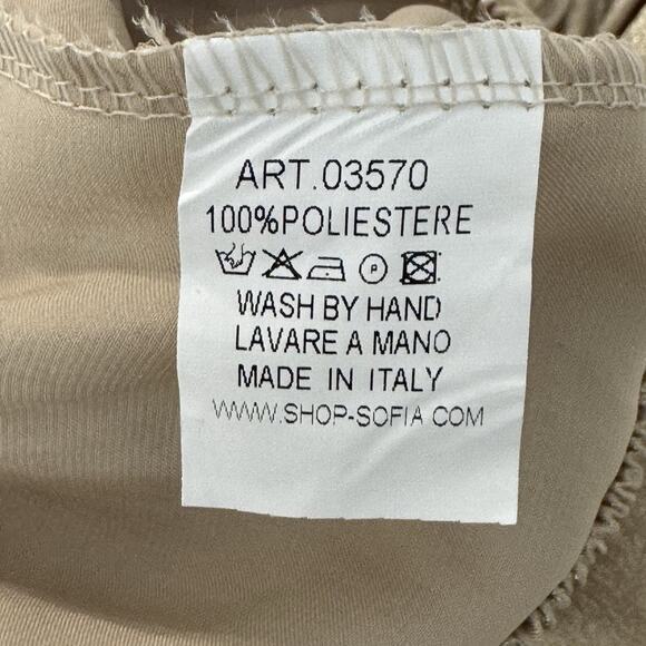 NWT Sofia Made In Italy Orleans Smocked Tiered Mini Skirt One Size Gold - Picture 13 of 13